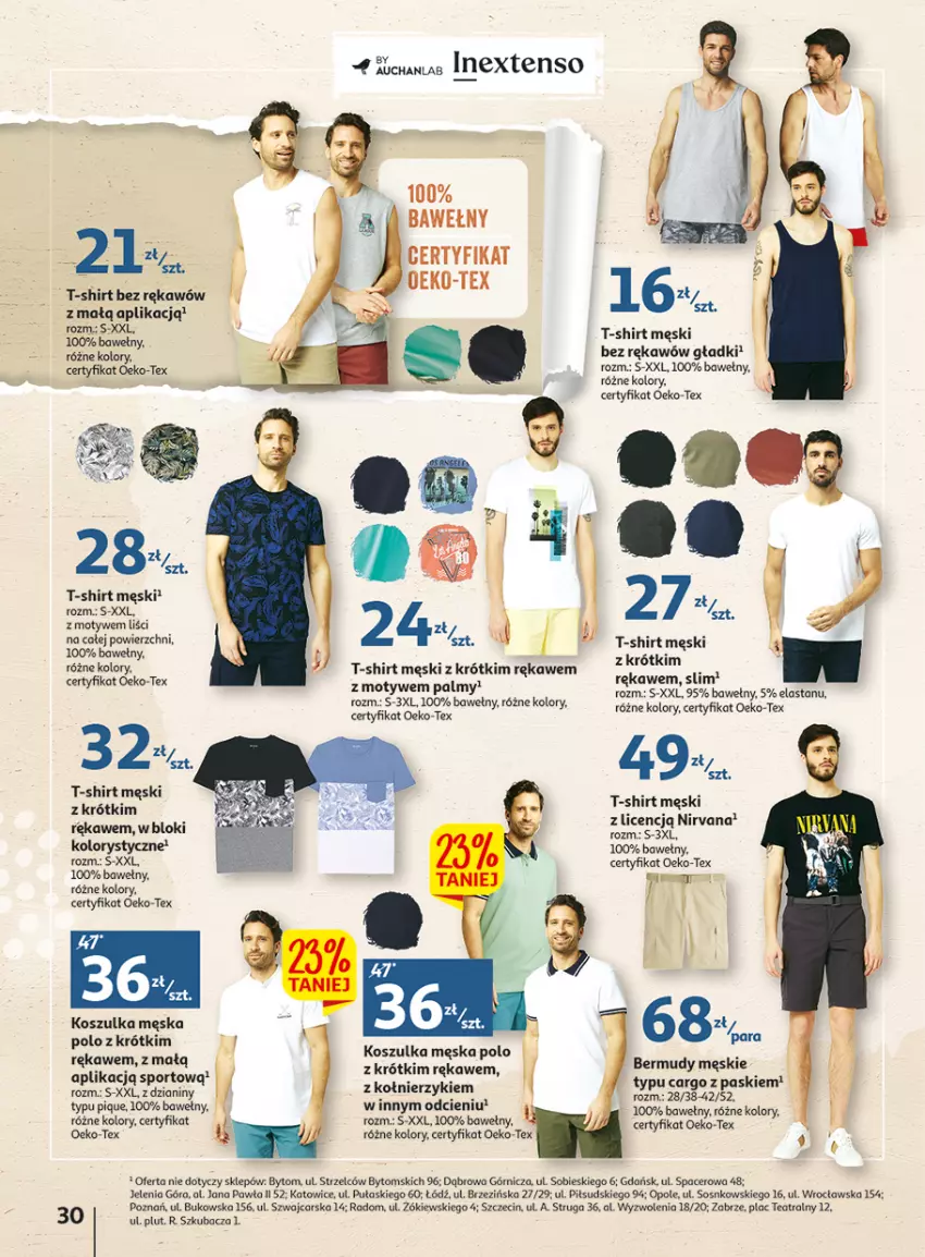 Gazetka promocyjna Auchan - Gazetka Wielkie majowe odkrycia cenowe część #3 Hipermarket Auchan - ważna 11.05 do 17.05.2023 - strona 30 - produkty: Acer, Bermudy, Cars, Kosz, Koszulka, Sos, T-shirt