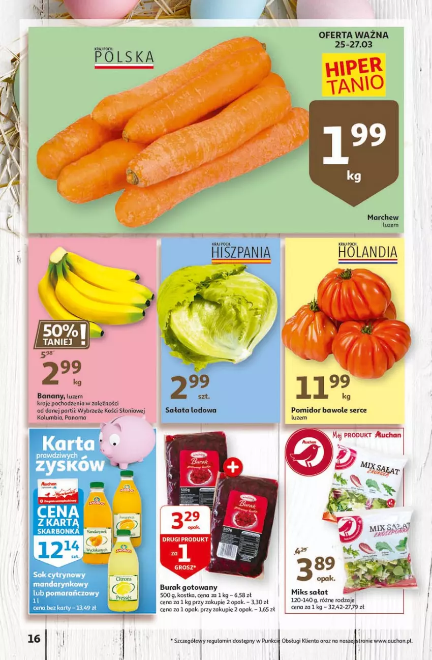 Gazetka promocyjna Auchan - Święta tuż tuż Hipermarkety - ważna 25.03 do 03.04.2021 - strona 16 - produkty: Sałat, Sałata lodowa, Ser