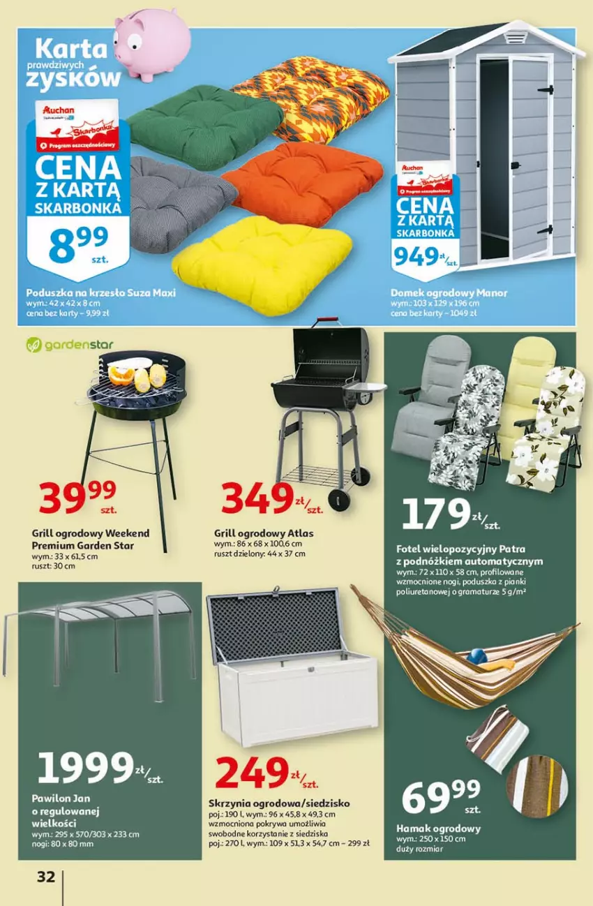 Gazetka promocyjna Auchan - Święta tuż tuż Hipermarkety - ważna 25.03 do 03.04.2021 - strona 32 - produkty: Fotel, Grill, Hama, Pokrywa, Siedzisko