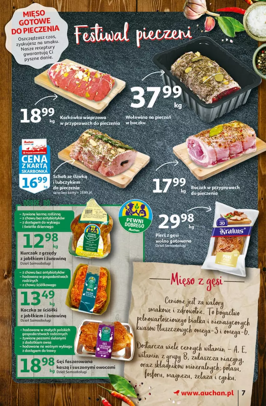 Gazetka promocyjna Auchan - Święta tuż tuż Hipermarkety - ważna 25.03 do 03.04.2021 - strona 7 - produkty: Fa, Kaczka, Kurczak, Mięso, Piec