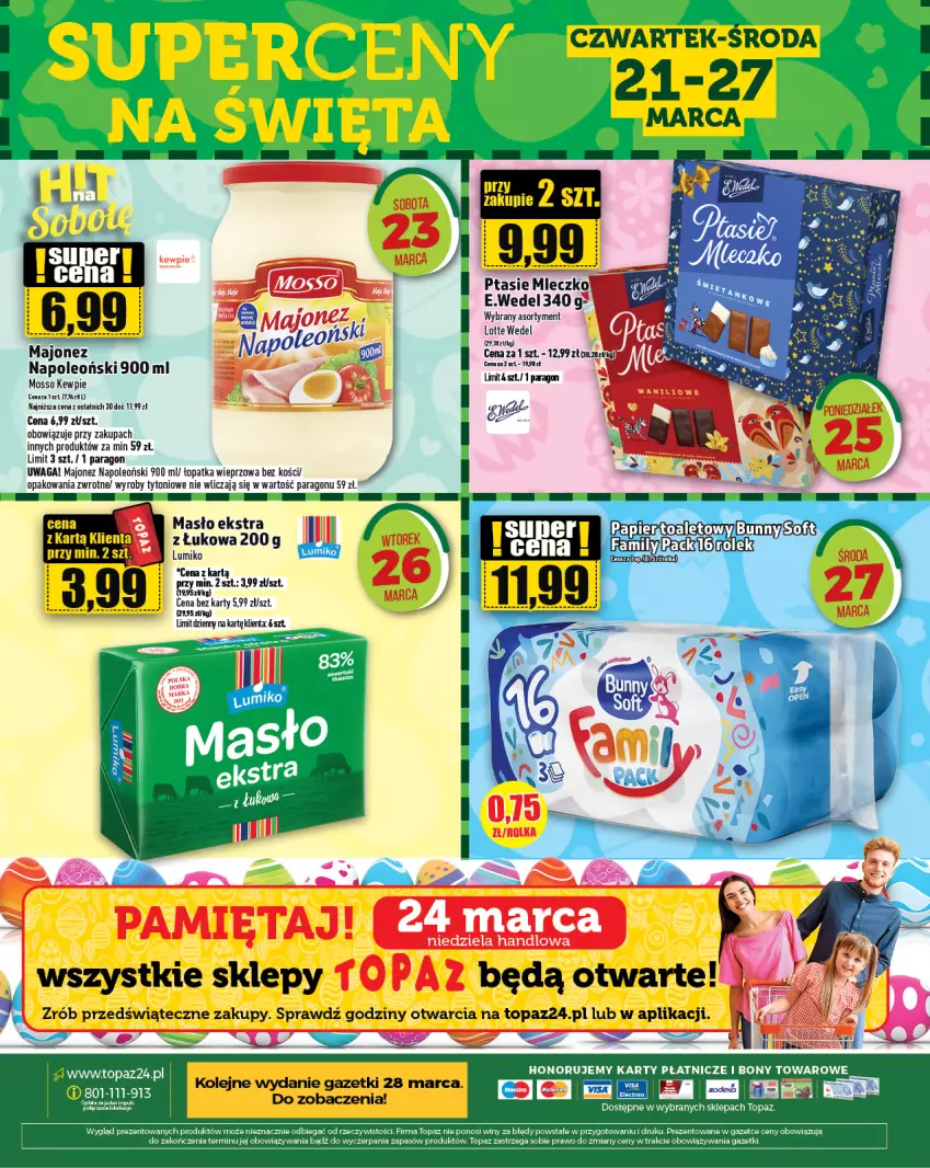 Gazetka promocyjna Topaz - Gazetka - ważna 21.03 do 27.03.2024 - strona 28 - produkty: Inka, Majonez, Masło, Mięta, Oleo, Top, Waga