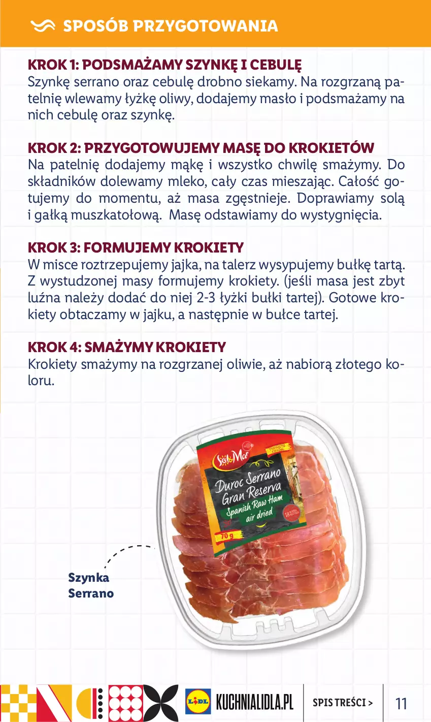 Gazetka promocyjna Lidl - KATALOG DELUXE - ważna 31.10 do 30.11.2022 - strona 11 - produkty: Krokiety, Masło, Mleko, Mus, Ser, Szynka, Talerz