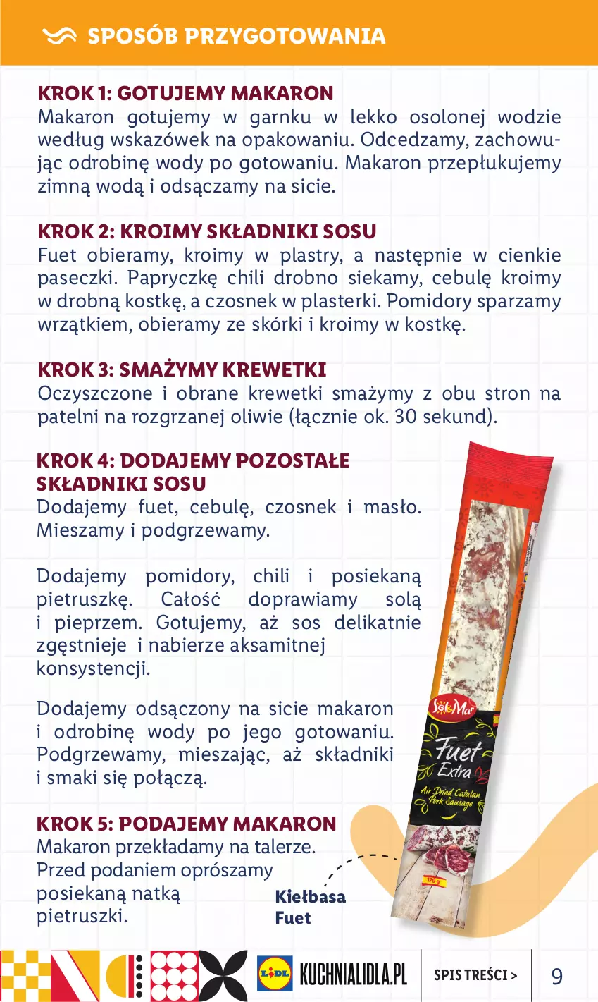 Gazetka promocyjna Lidl - KATALOG DELUXE - ważna 31.10 do 30.11.2022 - strona 9 - produkty: Aksam, Czosnek, Kiełbasa, Krewetki, Makaron, Masło, Pieprz, Plasterki, Pomidory, Sos, Talerz