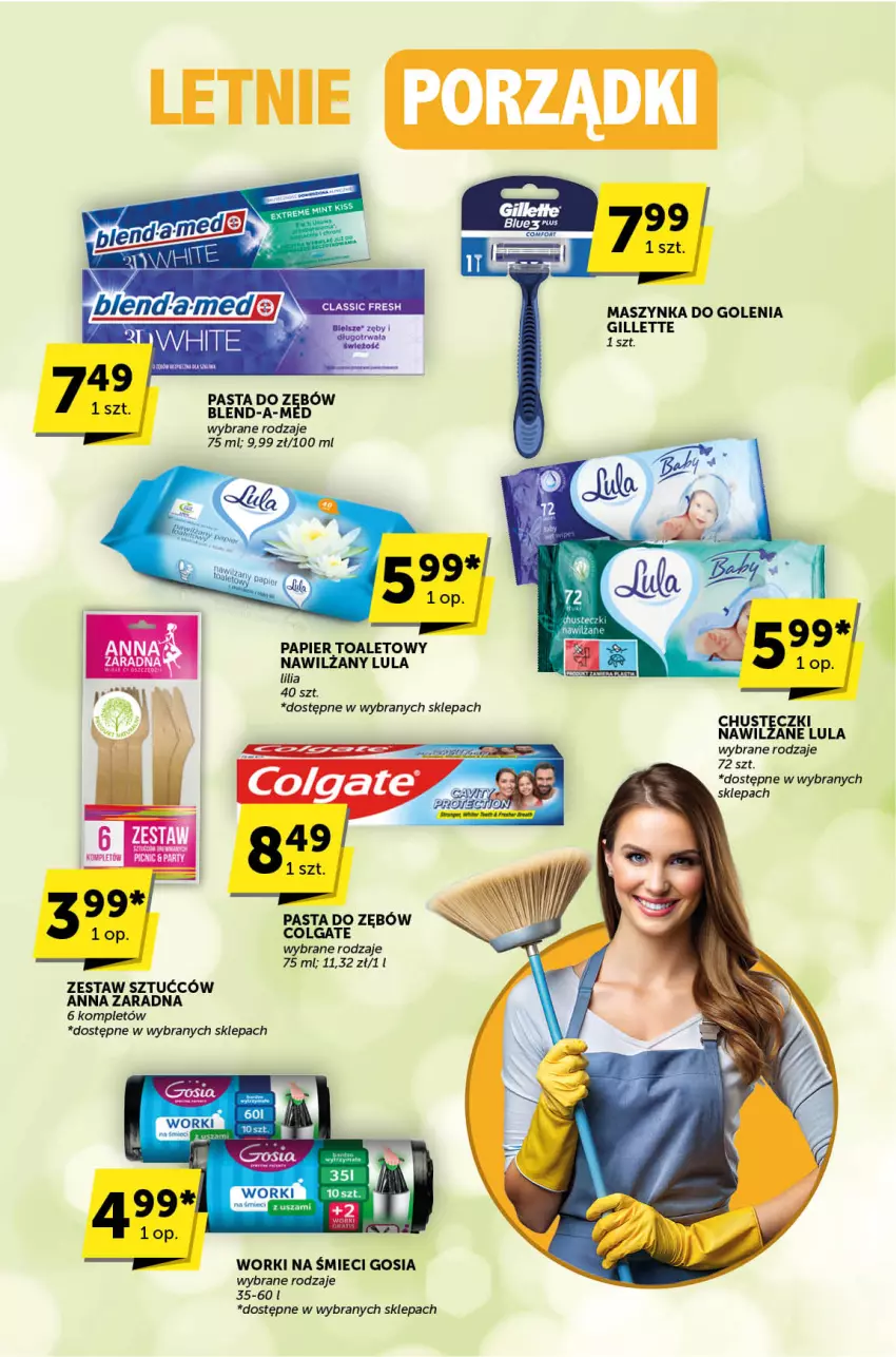 Gazetka promocyjna ABC - ważna 25.07 do 06.08.2024 - strona 27 - produkty: Chusteczki, Chusteczki nawilzane, Colgate, Fa, Gillette, LG, Papier, Papier toaletowy, Pasta do zębów, Worki na śmiec, Worki na śmieci, Zestaw sztućców