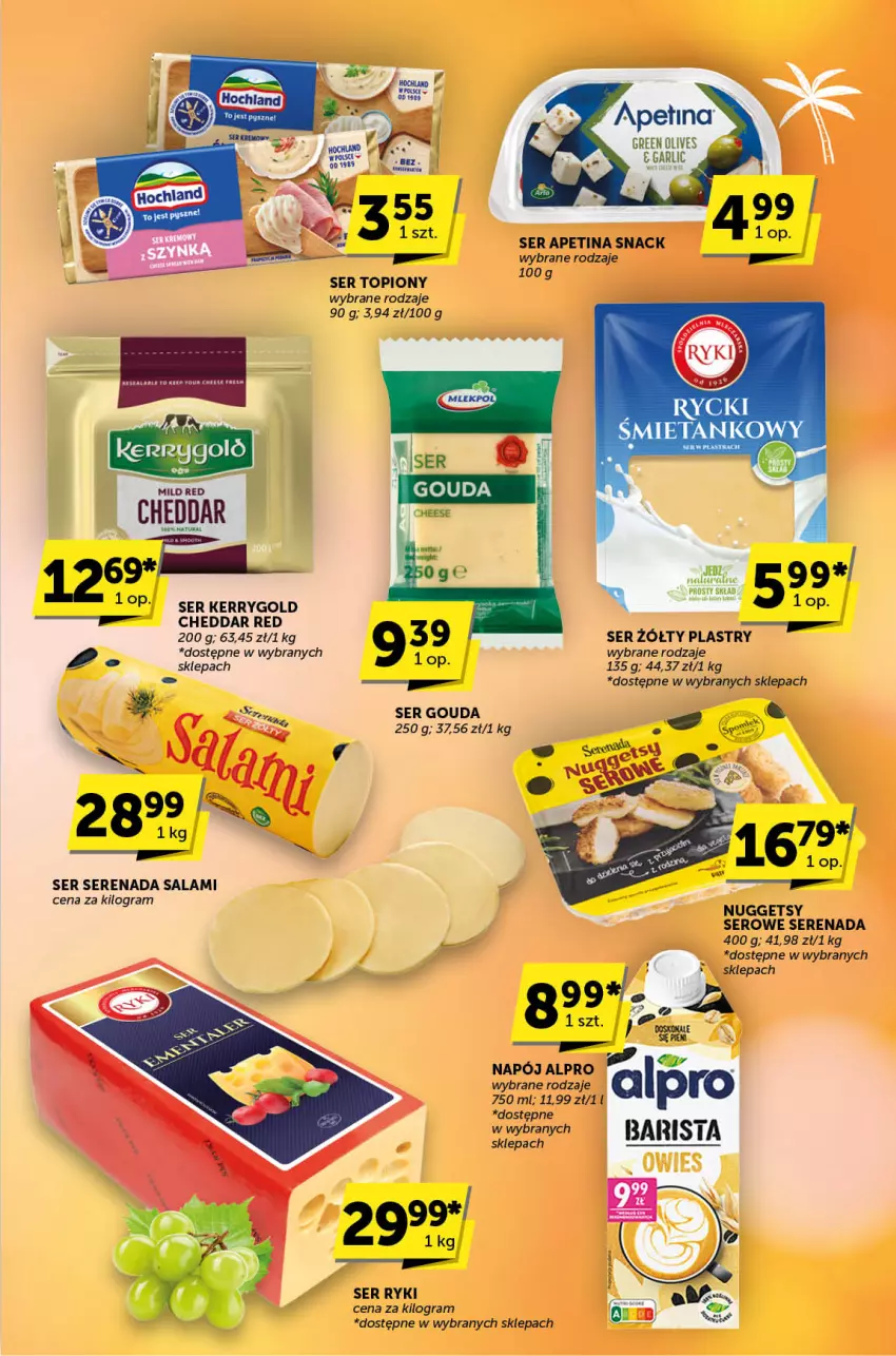 Gazetka promocyjna ABC - ważna 25.07 do 06.08.2024 - strona 5 - produkty: Alpro, Cheddar, Gouda, Gra, Napój, Salami, Ser, Ser topiony, Top