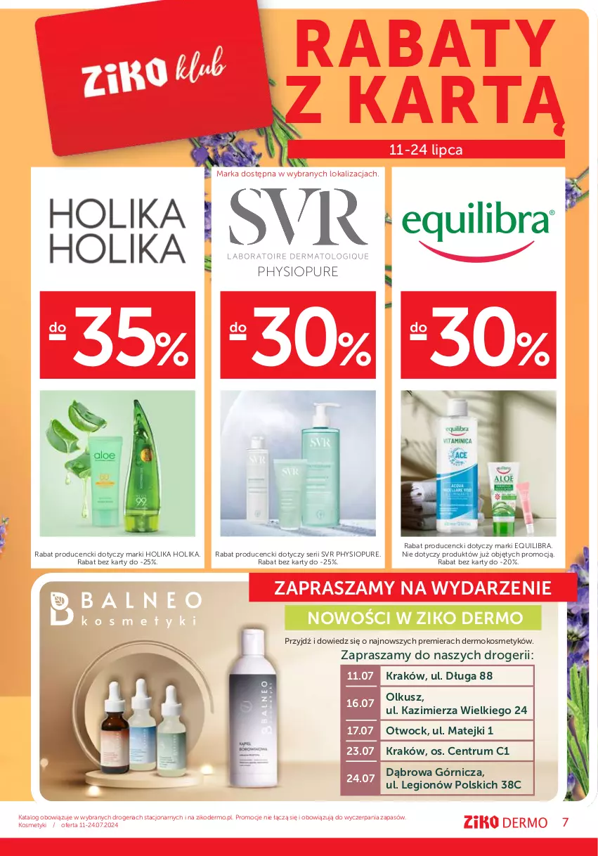 Gazetka promocyjna Ziko - Gazetka Ziko Dermo - ważna 11.07 do 24.07.2024 - strona 7 - produkty: Holika Holika, O nas, Pur, Rum, Ser, SVR