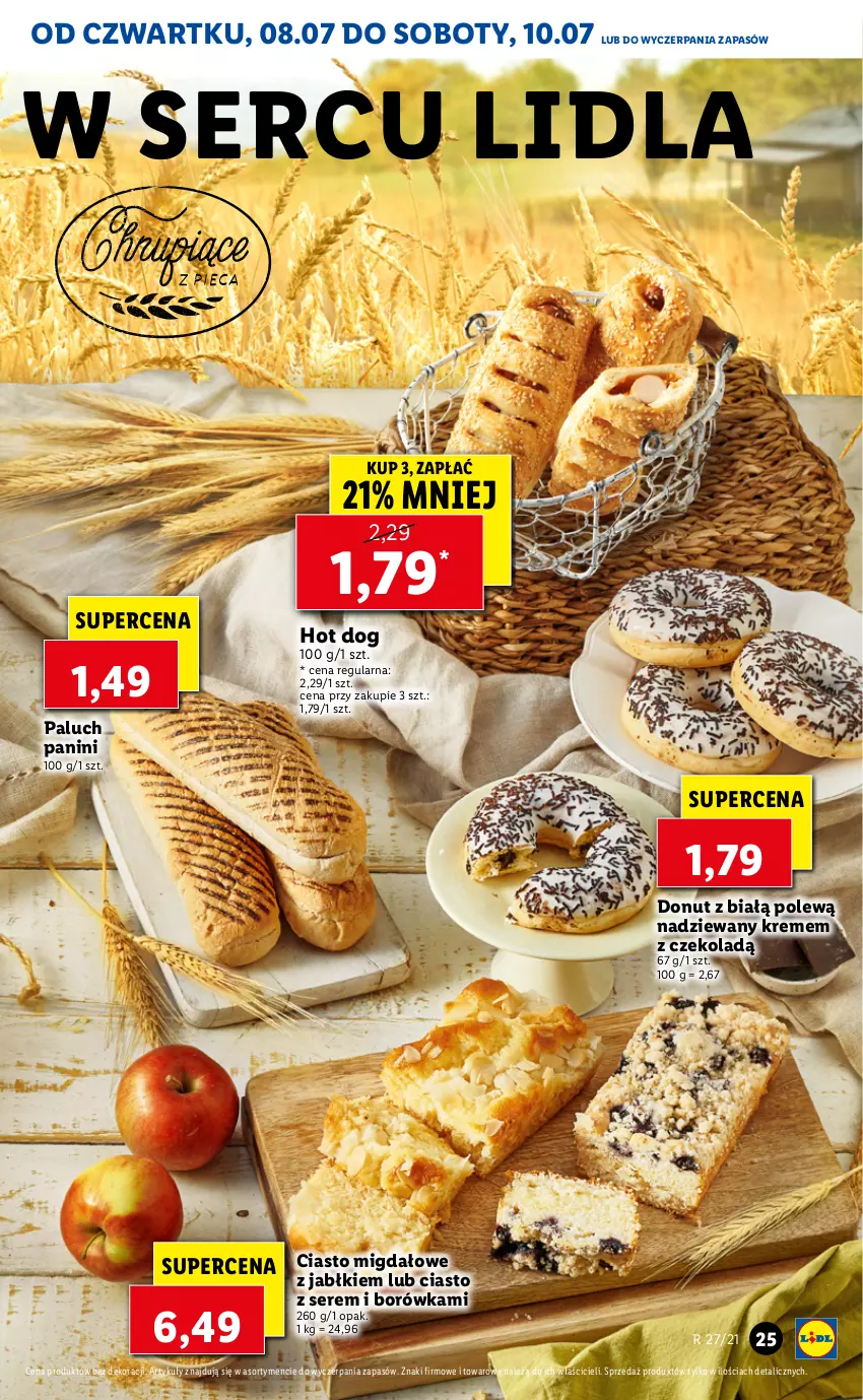 Gazetka promocyjna Lidl - GAZETKA - ważna 08.07 do 10.07.2021 - strona 25 - produkty: Borówka, Donut, Hot dog, Ser