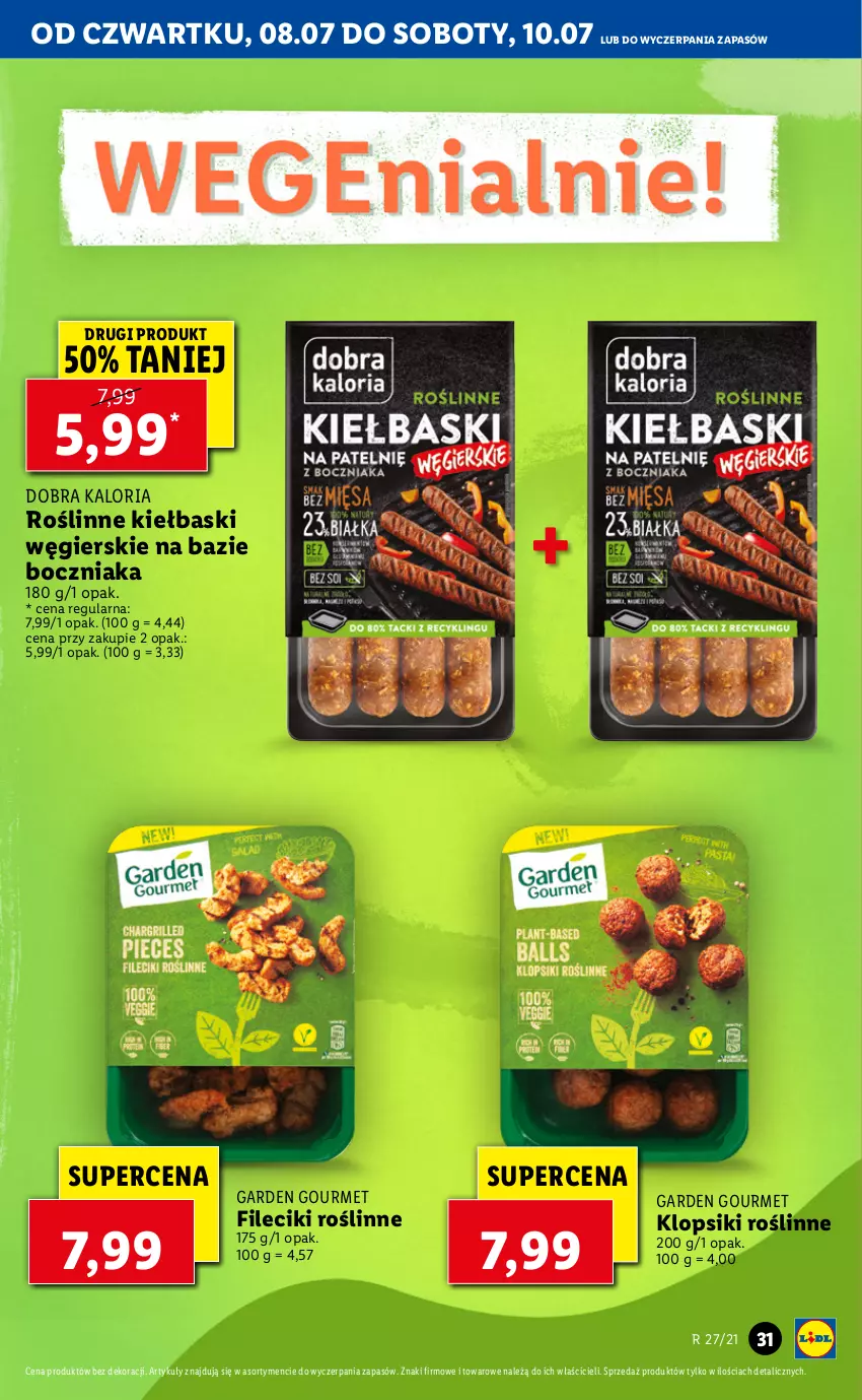 Gazetka promocyjna Lidl - GAZETKA - ważna 08.07 do 10.07.2021 - strona 31 - produkty: Boczniak, Klopsiki, Roślinne kiełbaski