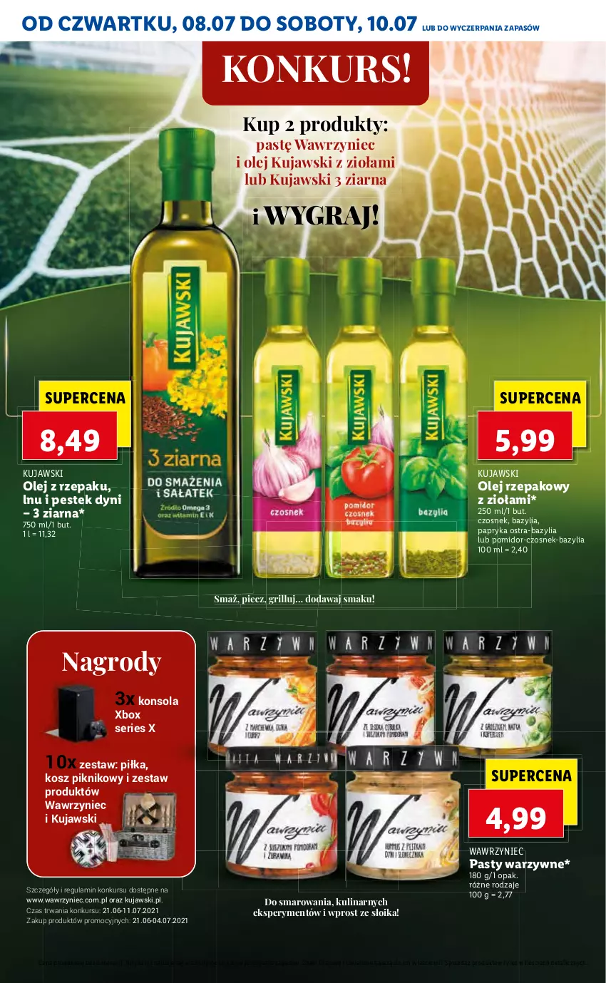 Gazetka promocyjna Lidl - GAZETKA - ważna 08.07 do 10.07.2021 - strona 58 - produkty: Bazyl, Bazylia, Czosnek, Gra, Grill, Konsola, Kosz, Kujawski, Olej, Olej rzepakowy, Papryka, Piec, Ser, Stek, Xbox