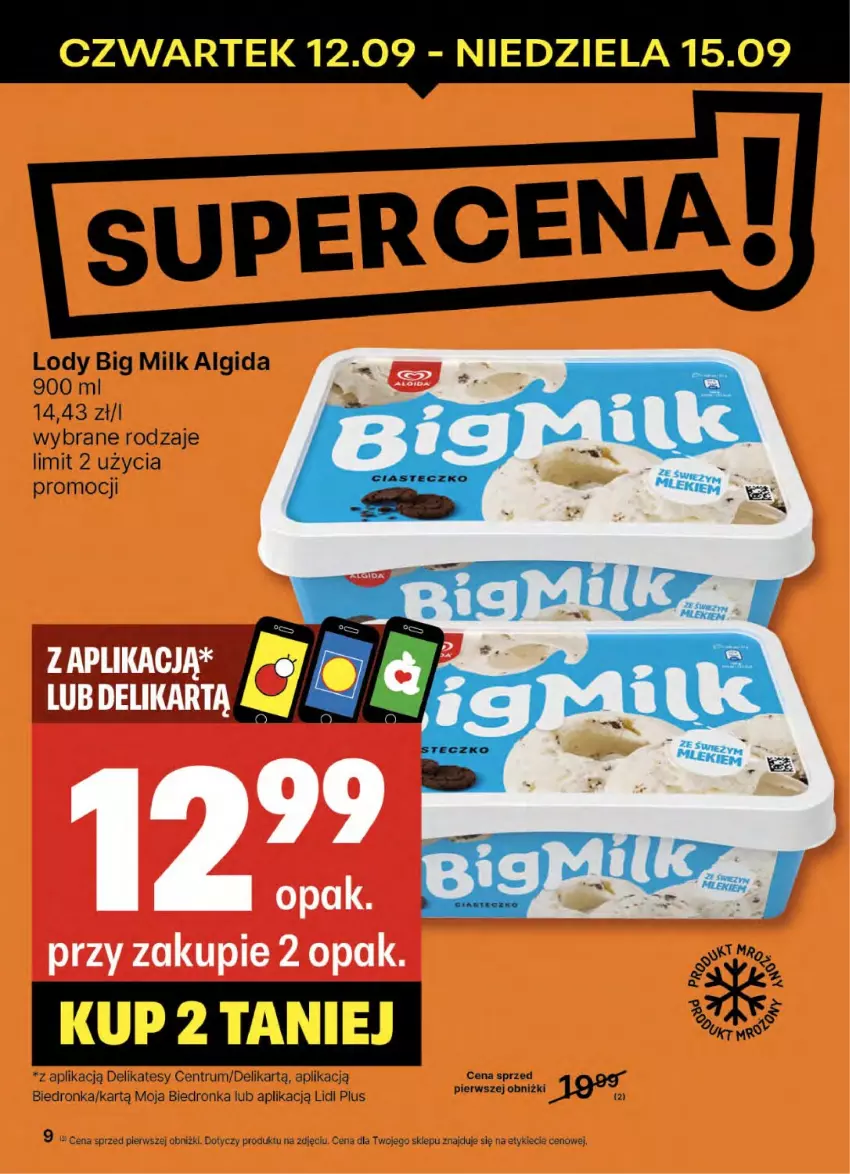 Gazetka promocyjna Delikatesy Centrum - NOWA GAZETKA Delikatesy Centrum od 12 września! 12-18.09.2024 - ważna 12.09 do 18.09.2024 - strona 9 - produkty: Algida, Big Milk, Dron, LG, Lody, Por, Rum