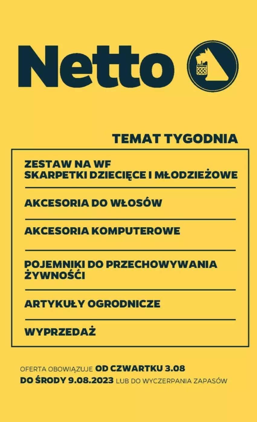 Gazetka promocyjna Netto - ważna 03.08 do 10.08.2023 - strona 1 - produkty: Dzieci, Karp, Komputer, Pojemnik, Skarpetki