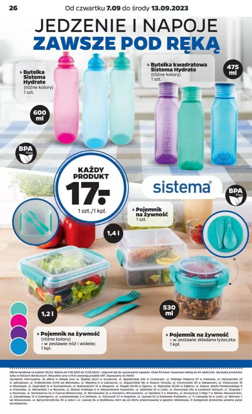 Gazetka promocyjna Netto - ważna 07.09 do 13.09.2023 - strona 2 - produkty: Fa, Kujawski, Napoje, Podlaski, Pojemnik, Sok, Stock, Top, Widelec