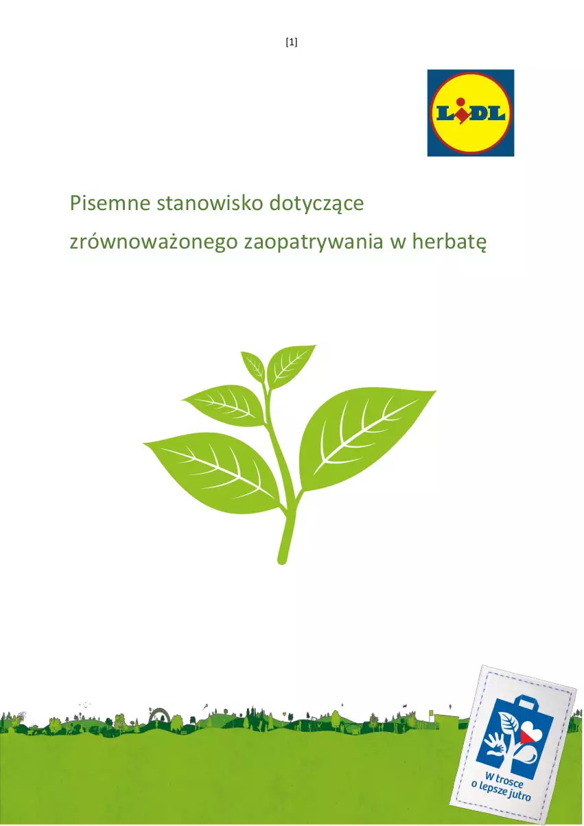 Gazetka promocyjna Lidl - Stanowisko dotyczące zrównoważonego zaopatrywania w herbatę - ważna 01.01.2019 do 31.12.2030 - strona 1