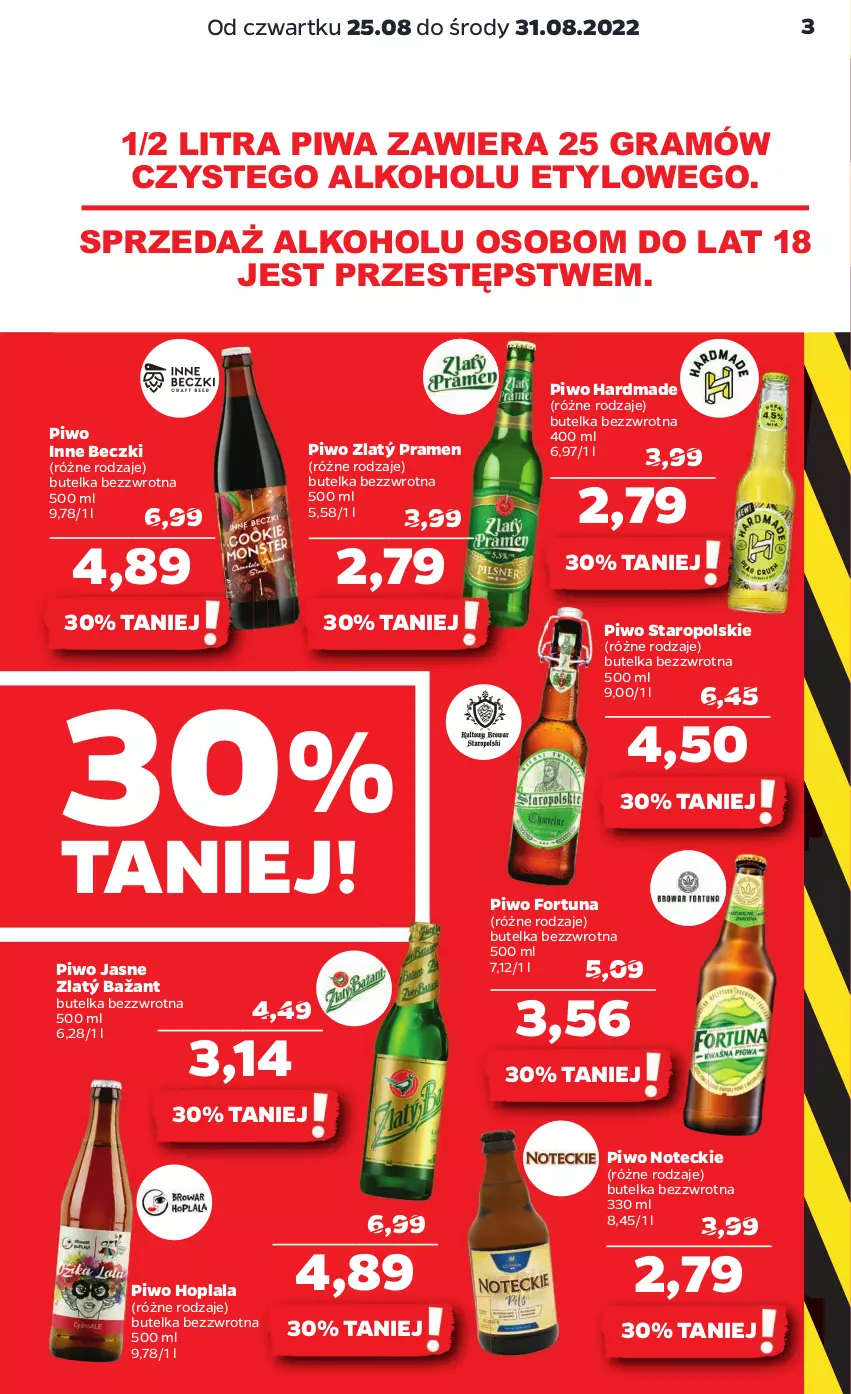 Gazetka promocyjna Netto - Artykuły spożywcze - ważna 25.08 do 31.08.2022 - strona 3 - produkty: Fortuna, Gra, Piwa, Piwo, Piwo jasne