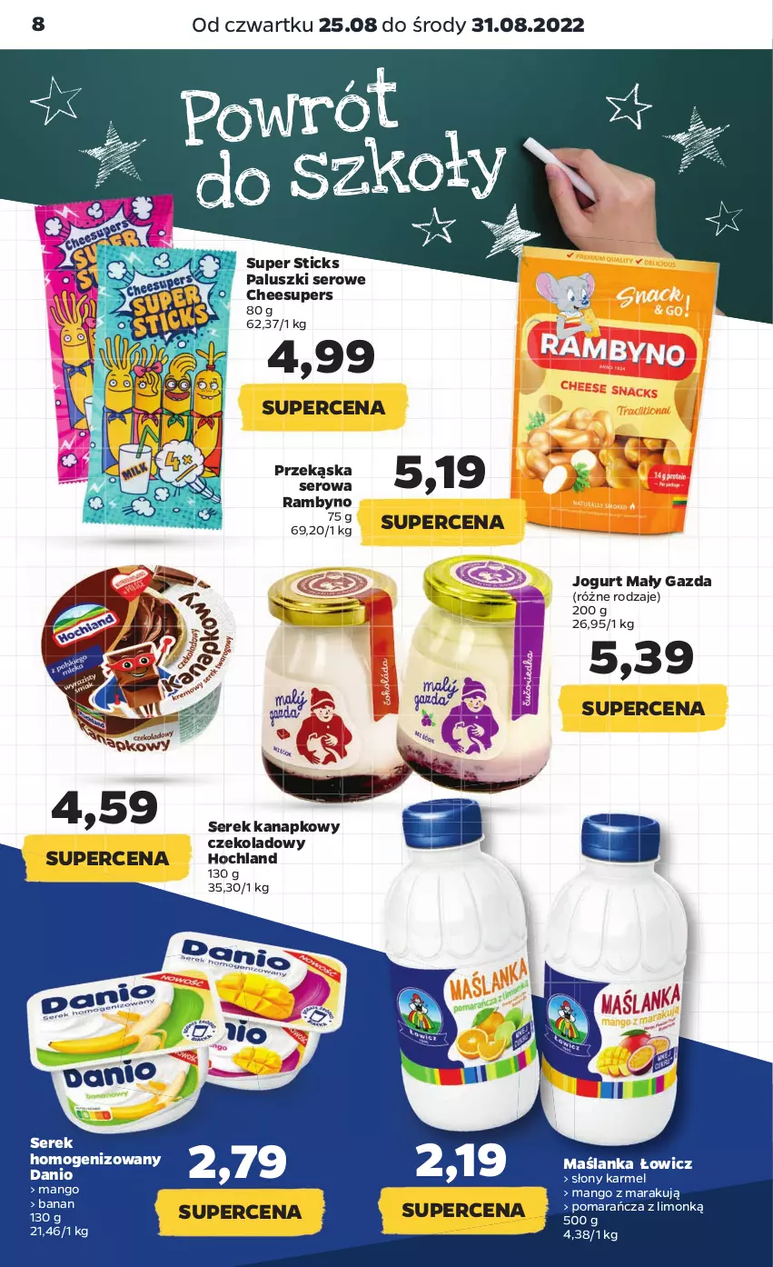 Gazetka promocyjna Netto - Artykuły spożywcze - ważna 25.08 do 31.08.2022 - strona 8 - produkty: Danio, Hochland, Jogurt, Mango, Maślanka, Ser, Serek, Serek homogenizowany, Serek kanapkowy