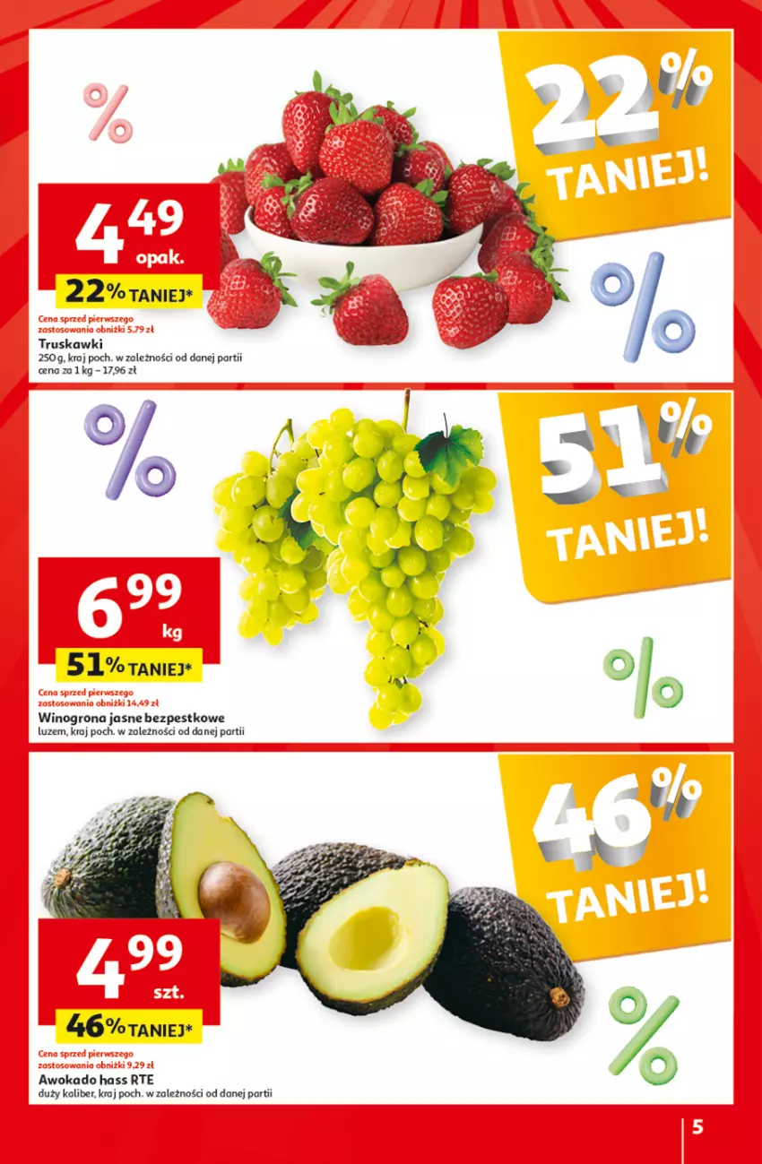 Gazetka promocyjna Auchan - Gazetka Jeszcze taniej na urodziny Supermarket Auchan - ważna 09.05 do 15.05.2024 - strona 5 - produkty: Truskawki, Wino, Winogrona