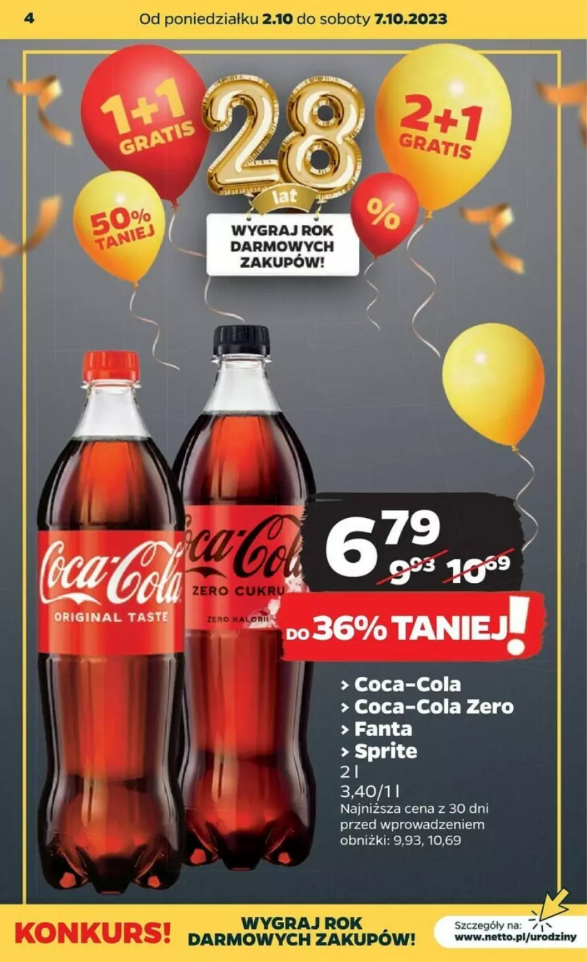 Gazetka promocyjna Netto - ważna 02.10 do 07.10.2023 - strona 23 - produkty: Coca-Cola, Fa, Fanta, Gin, Gra, Sprite