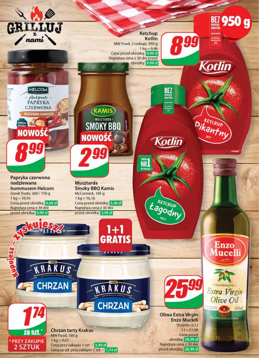 Gazetka promocyjna Dino - Gazetka 20 / 2024 - ważna 15.05 do 21.05.2024 - strona 20 - produkty: Chrzan, Fa, Gin, HELCOM, Hummus, Kamis, Ketchup, Kotlin, Krakus, Mus, Musztarda, Papryka, Papryka czerwona