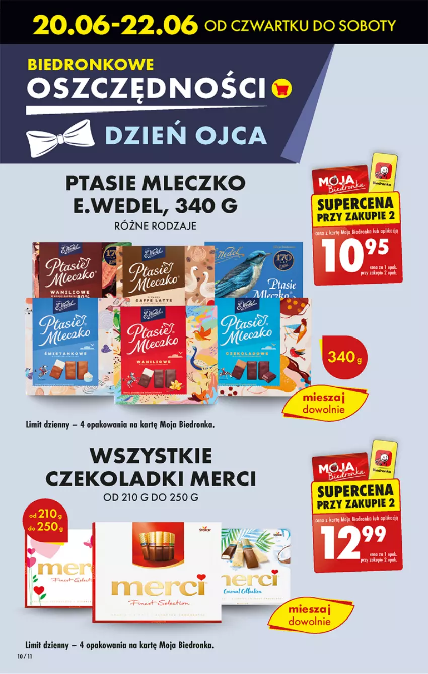 Gazetka promocyjna Biedronka - Od czwartku - ważna 20.06 do 26.06.2024 - strona 12 - produkty: Dron, E. Wedel, Merci, Mleczko, Ptasie mleczko