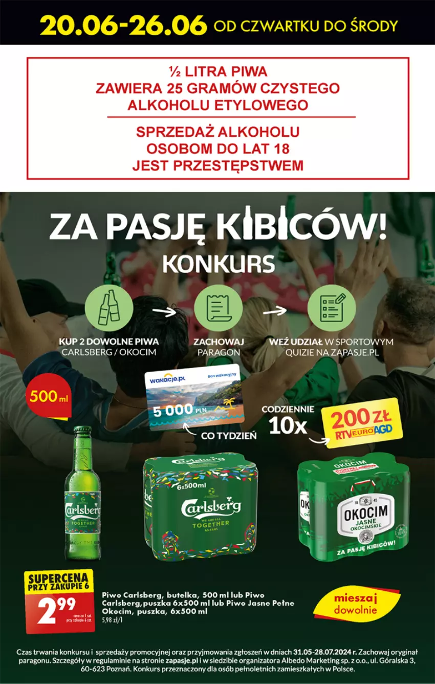 Gazetka promocyjna Biedronka - Od czwartku - ważna 20.06 do 26.06.2024 - strona 41 - produkty: BIC, Carlsberg, Gin, Gra, Koc, Okocim, Piwa, Piwo, Piwo jasne, Por, Quiz, Sport