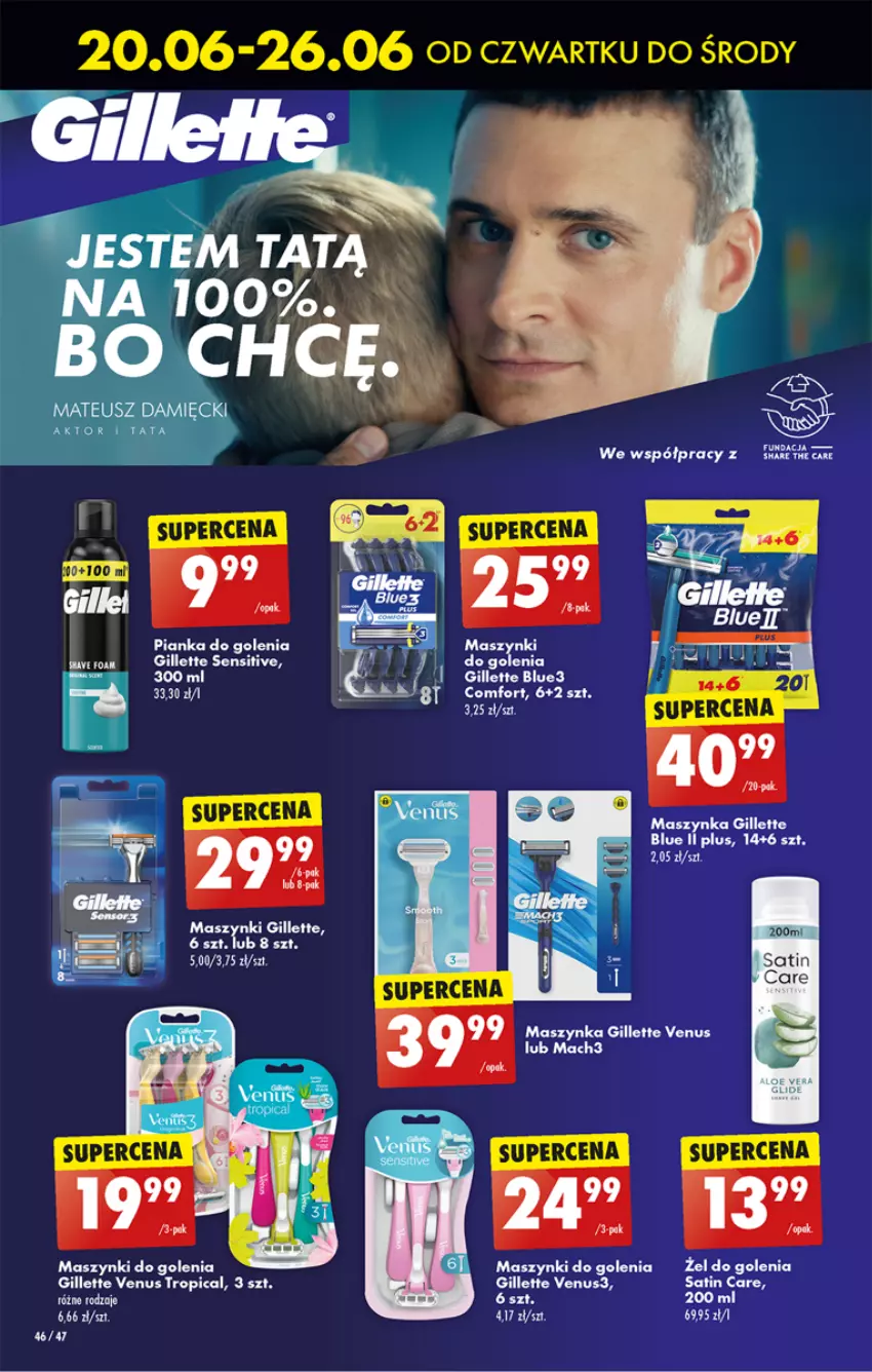 Gazetka promocyjna Biedronka - Od czwartku - ważna 20.06 do 26.06.2024 - strona 50 - produkty: Gillette, Gillette Venus, Mach3, Maszynka, Pianka do golenia, Sati, Szynka, Tropical, Venus