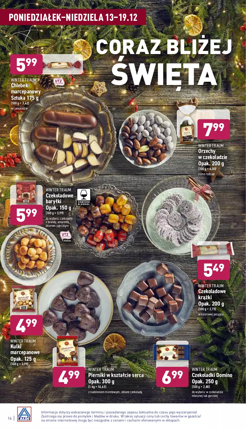 Gazetka promocyjna Aldi - ważna 13.12 do 19.12.2021 - strona 16 - produkty: Baryłki, Brandy, Chleb, Likier, Orzechy w czekoladzie, Piernik, Ser