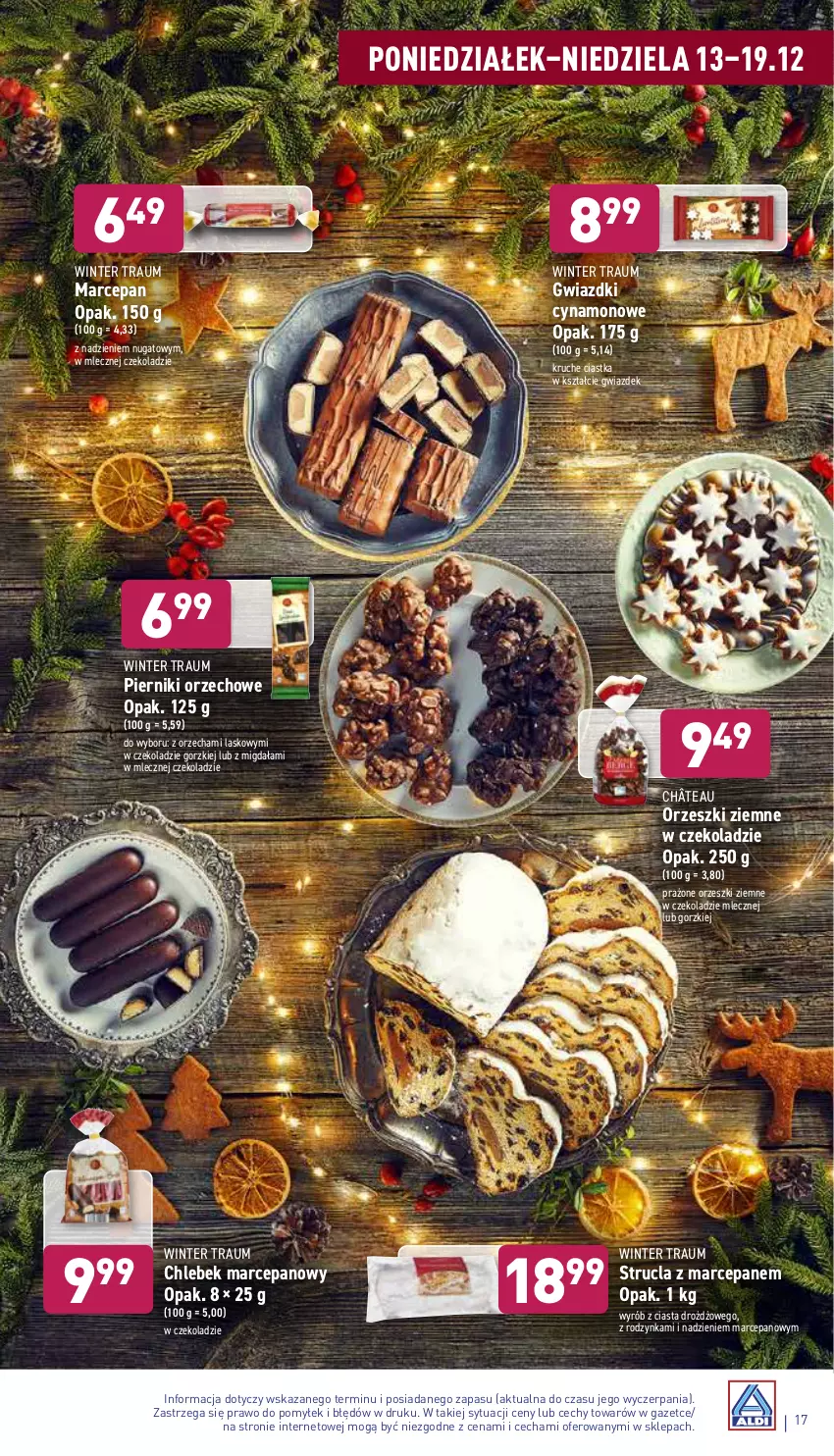 Gazetka promocyjna Aldi - ważna 13.12 do 19.12.2021 - strona 17 - produkty: Chleb, Ciastka, Orzeszki, Orzeszki ziemne, Piernik, Strucla, Strucla z marcepanem