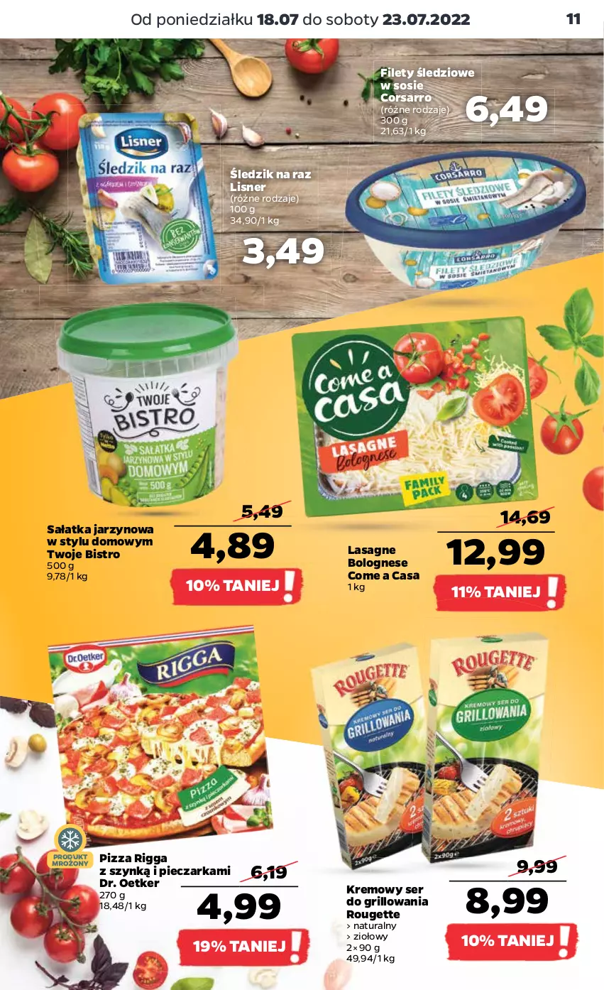 Gazetka promocyjna Netto - Artykuły spożywcze oraz Akcesoria i dodatki - ważna 18.07 do 23.07.2022 - strona 11 - produkty: Dr. Oetker, Grill, Lasagne, Lasagne bolognese, Lisner, Piec, Pieczarka, Pizza, Sałat, Sałatka, Ser, Sos