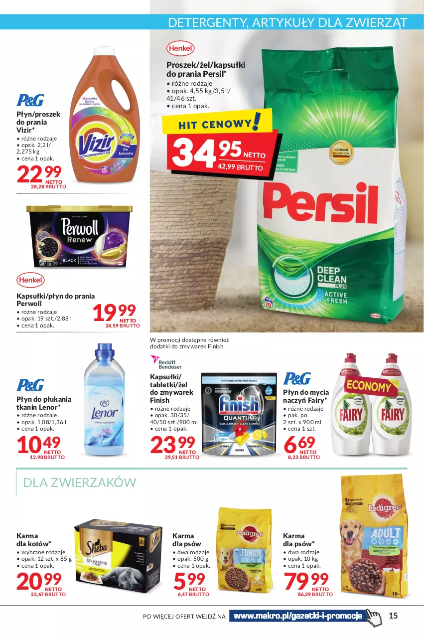 Gazetka promocyjna Makro - Najlepsze oferty - ważna 18.10 do 31.10.2022 - strona 15 - produkty: Do mycia naczyń, Fa, Fairy, Finish, Kapsułki do prania, Lenor, Persil, Perwoll, Płyn do mycia, Płyn do mycia naczyń, Płyn do płukania, Płyn do prania, Proszek do prania, Tablet, Vizir