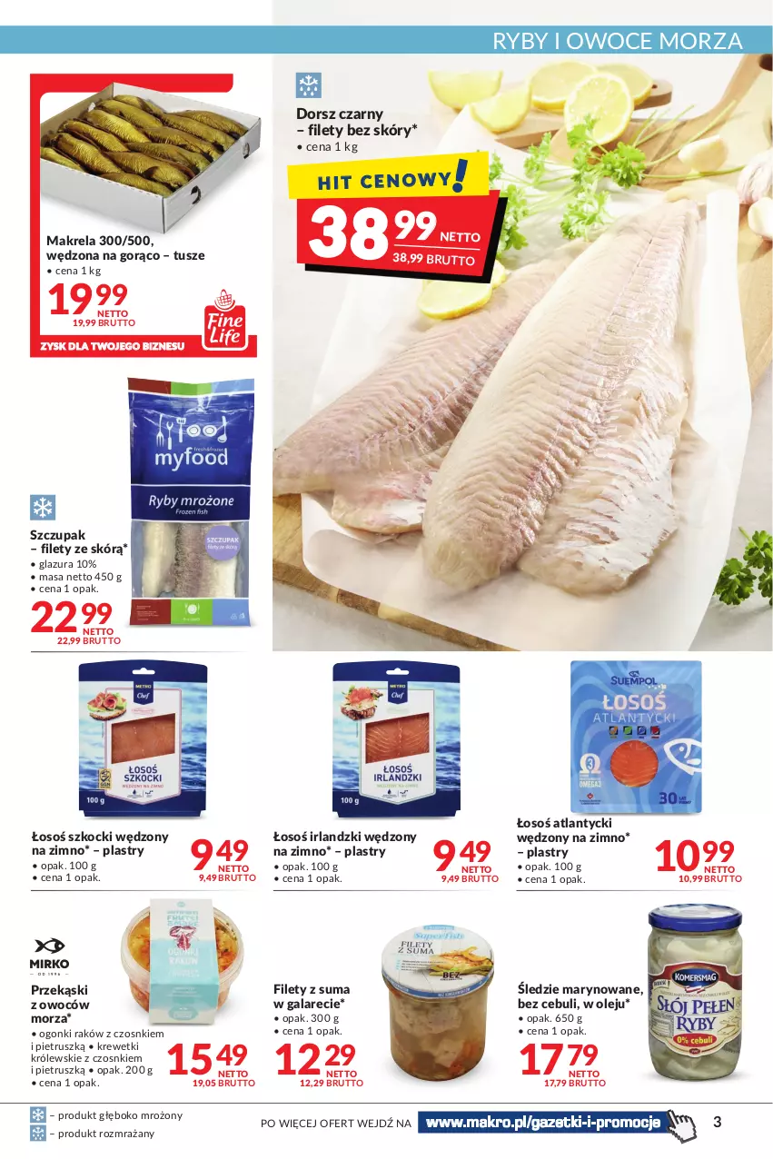 Gazetka promocyjna Makro - Najlepsze oferty - ważna 18.10 do 31.10.2022 - strona 3 - produkty: Dorsz, Gala, Glazura, Koc, Krewetki, Królewski, Lazur, Olej, Owoce, Owoce morza, Ryby i owoce morza, Tusz, Zupa