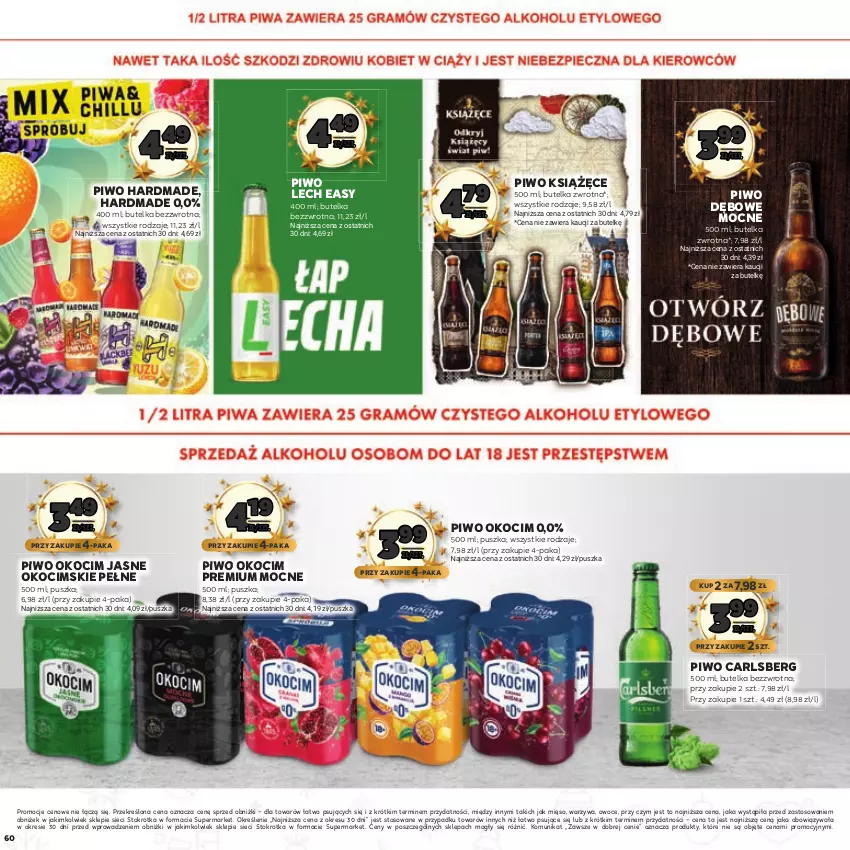 Gazetka promocyjna Stokrotka - Mikołajki - ważna 21.11.2023 do 11.12.2024 - strona 60 - produkty: Carlsberg, Koc, Książęce, Mięso, Okocim, Owoce, Piwo, Warzywa