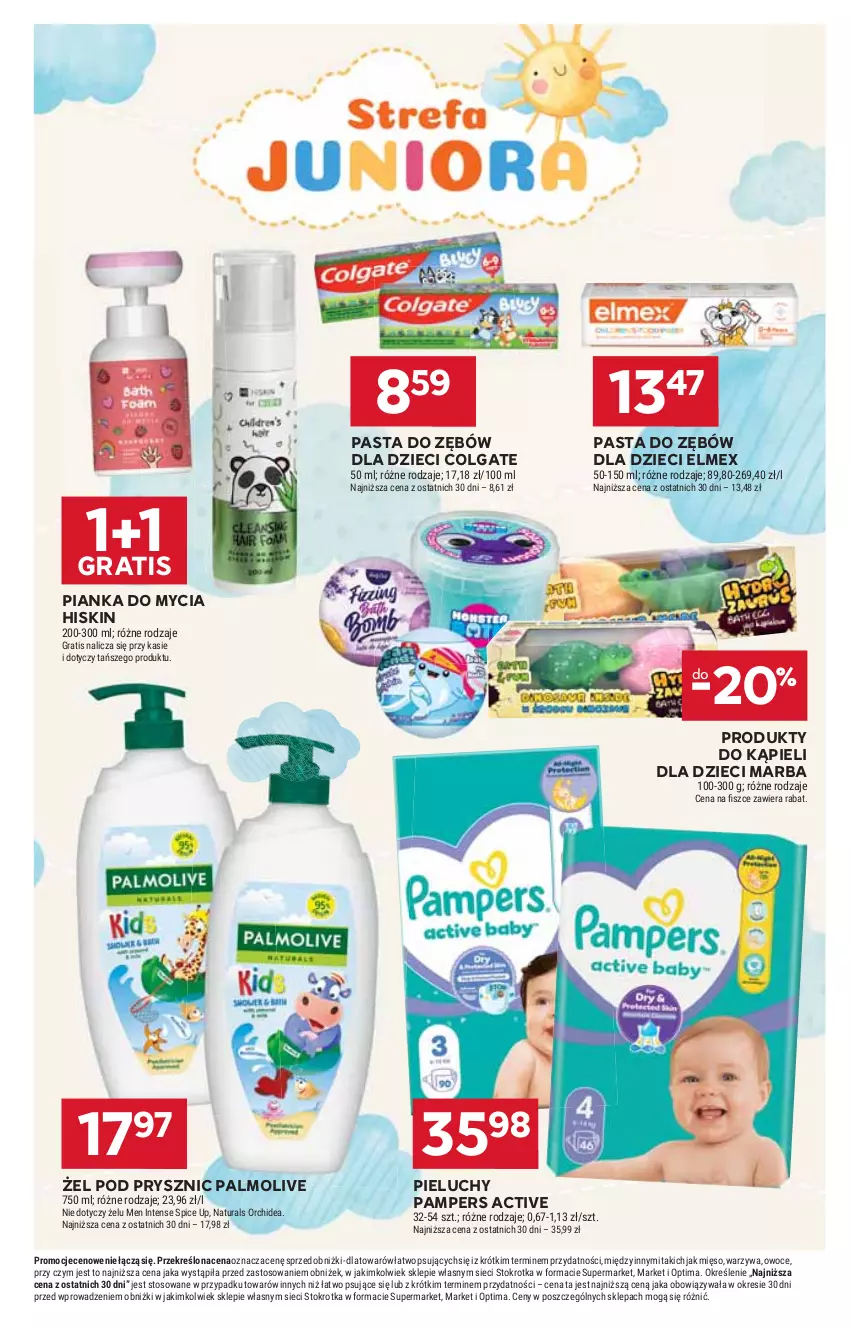 Gazetka promocyjna Stokrotka - Market - ważna 14.05 do 20.05.2026 - strona 33 - produkty: Colgate, Dzieci, Elmex, Gra, LG, Mięso, Optima, Owoce, Palmolive, Pampers, Pasta do zębów, Pieluchy, Warzywa