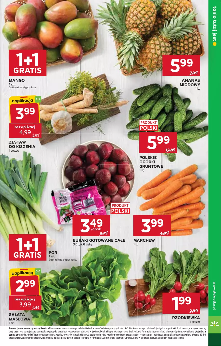 Gazetka promocyjna Stokrotka - Market - ważna 14.05 do 20.05.2026 - strona 7 - produkty: Ananas, Buraki, Gra, Grunt, Mango, Masło, Mięso, Optima, Owoce, Por, Rzodkiewka, Sałat, Sałata masłowa, Warzywa