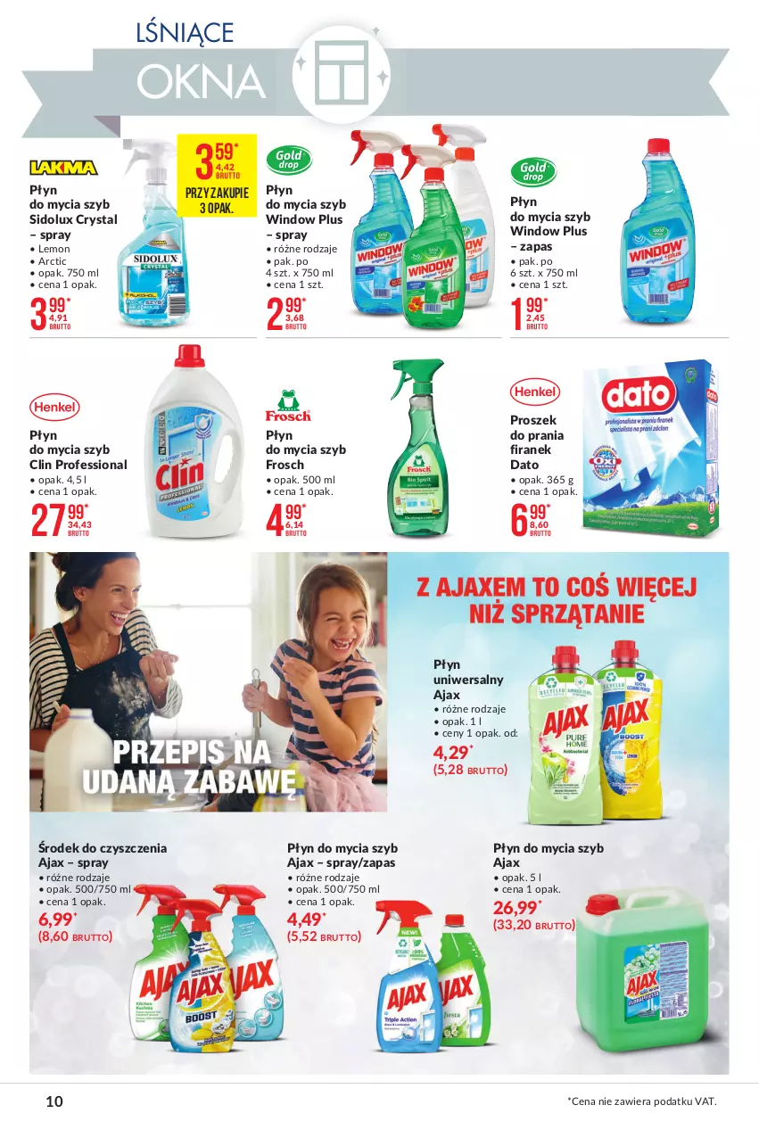 Gazetka promocyjna Makro - [Oferta specjalna] Wielkie porządki - ważna 18.05 do 31.05.2021 - strona 10 - produkty: Ajax, Clin, Frosch, Płyn do mycia, Proszek do prania, Sidolux