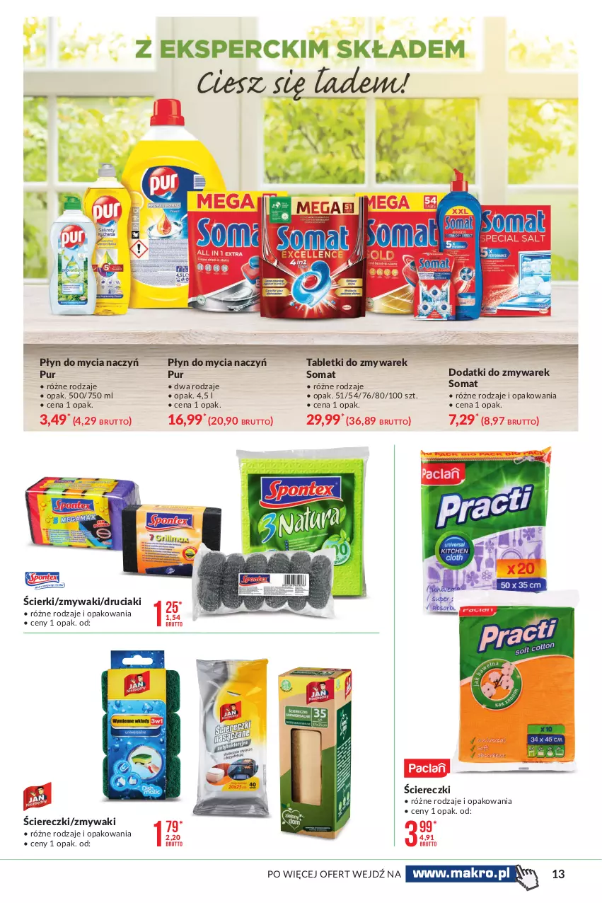 Gazetka promocyjna Makro - [Oferta specjalna] Wielkie porządki - ważna 18.05 do 31.05.2021 - strona 13 - produkty: Do mycia naczyń, Płyn do mycia, Płyn do mycia naczyń, Pur, Somat, Tablet