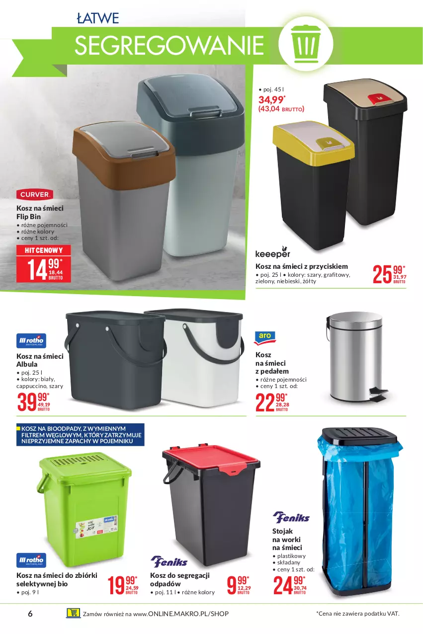 Gazetka promocyjna Makro - [Oferta specjalna] Wielkie porządki - ważna 18.05 do 31.05.2021 - strona 6 - produkty: Cappuccino, Gra, Kosz, Pojemnik, Stojak, Worki na śmiec, Worki na śmieci