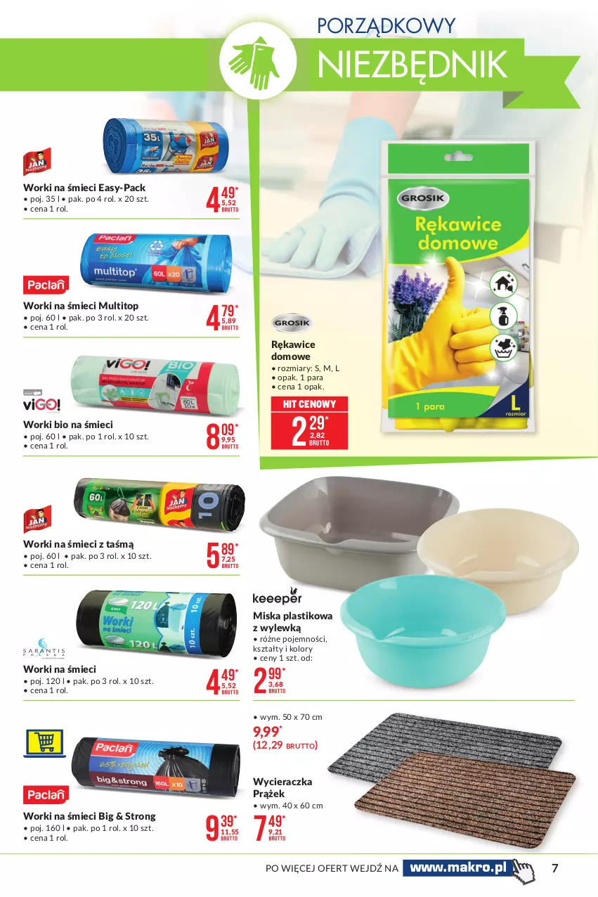 Gazetka promocyjna Makro - [Oferta specjalna] Wielkie porządki - ważna 18.05 do 31.05.2021 - strona 7 - produkty: Miska, Por, Rękawice, Top, Worki na śmiec, Worki na śmieci, Wycieraczka