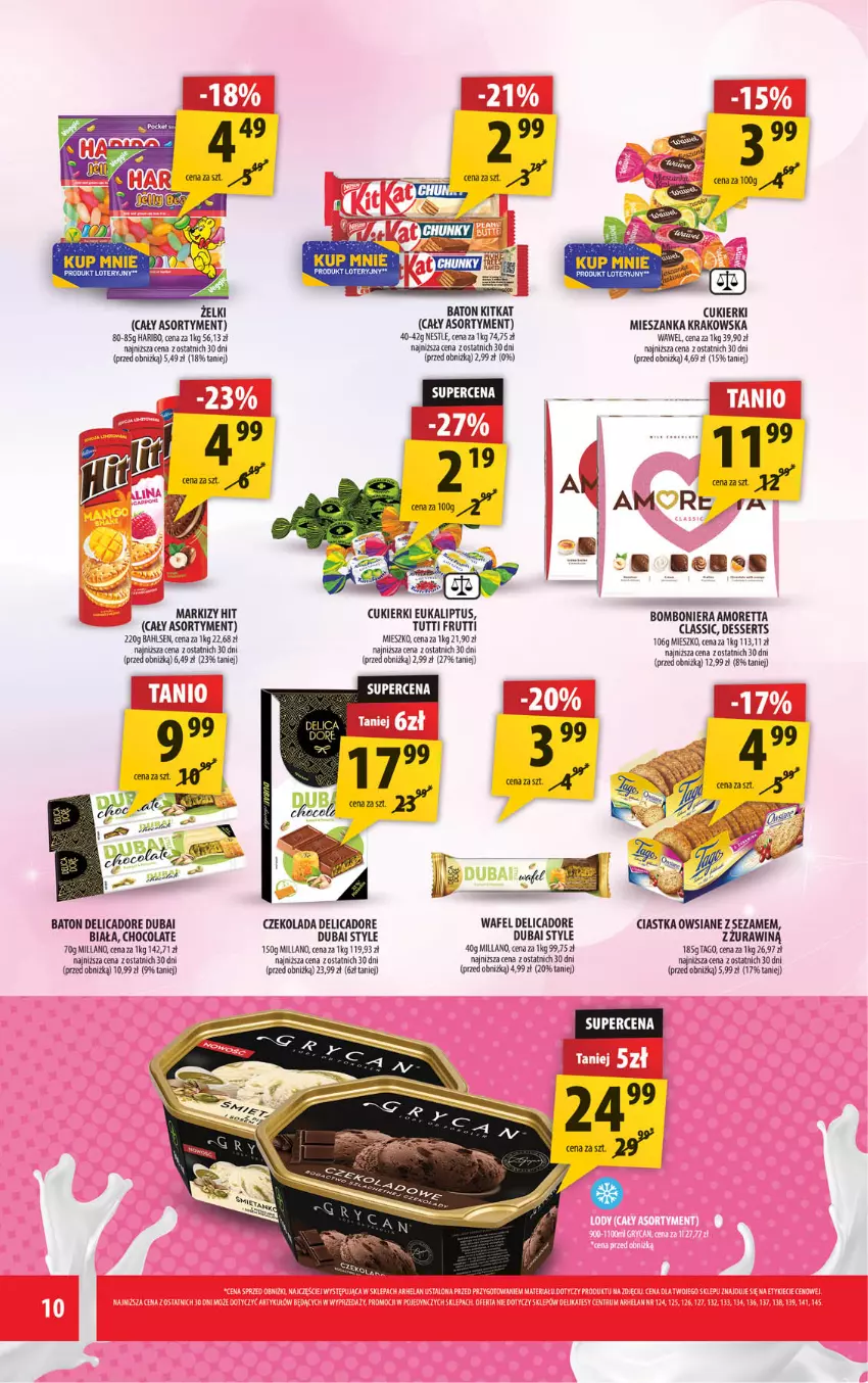 Gazetka promocyjna Arhelan - Gazetka - ważna 10.10 do 19.10.2025 - strona 10 - produkty: Baton, Ciastka, Ciastka owsiane, Cukier, Cukierki, Czekolada, Haribo, Ser, Sezam, Tago, Wawel