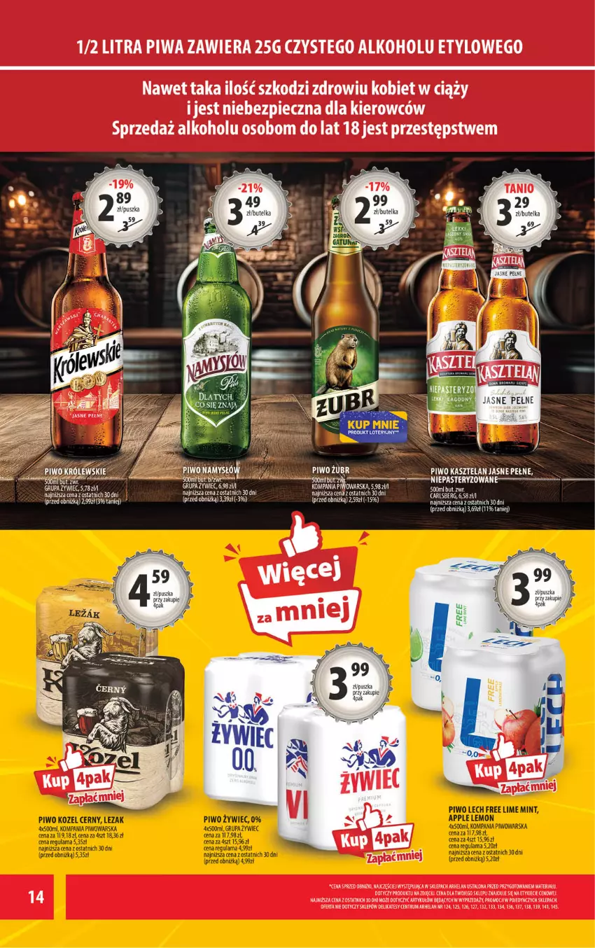 Gazetka promocyjna Arhelan - Gazetka - ważna 10.10 do 19.10.2025 - strona 14 - produkty: Carlsberg, Fa, Kasztelan, Piec, Piwa, Piwo, Rum