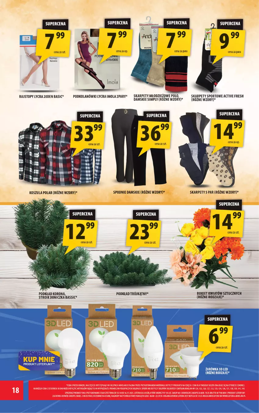 Gazetka promocyjna Arhelan - Gazetka - ważna 10.10 do 19.10.2025 - strona 18 - produkty: Bukiet, Karp, Kosz, Koszula, LG, Mola, Podkład, Por, Rajstopy, Spodnie, Sport, Top