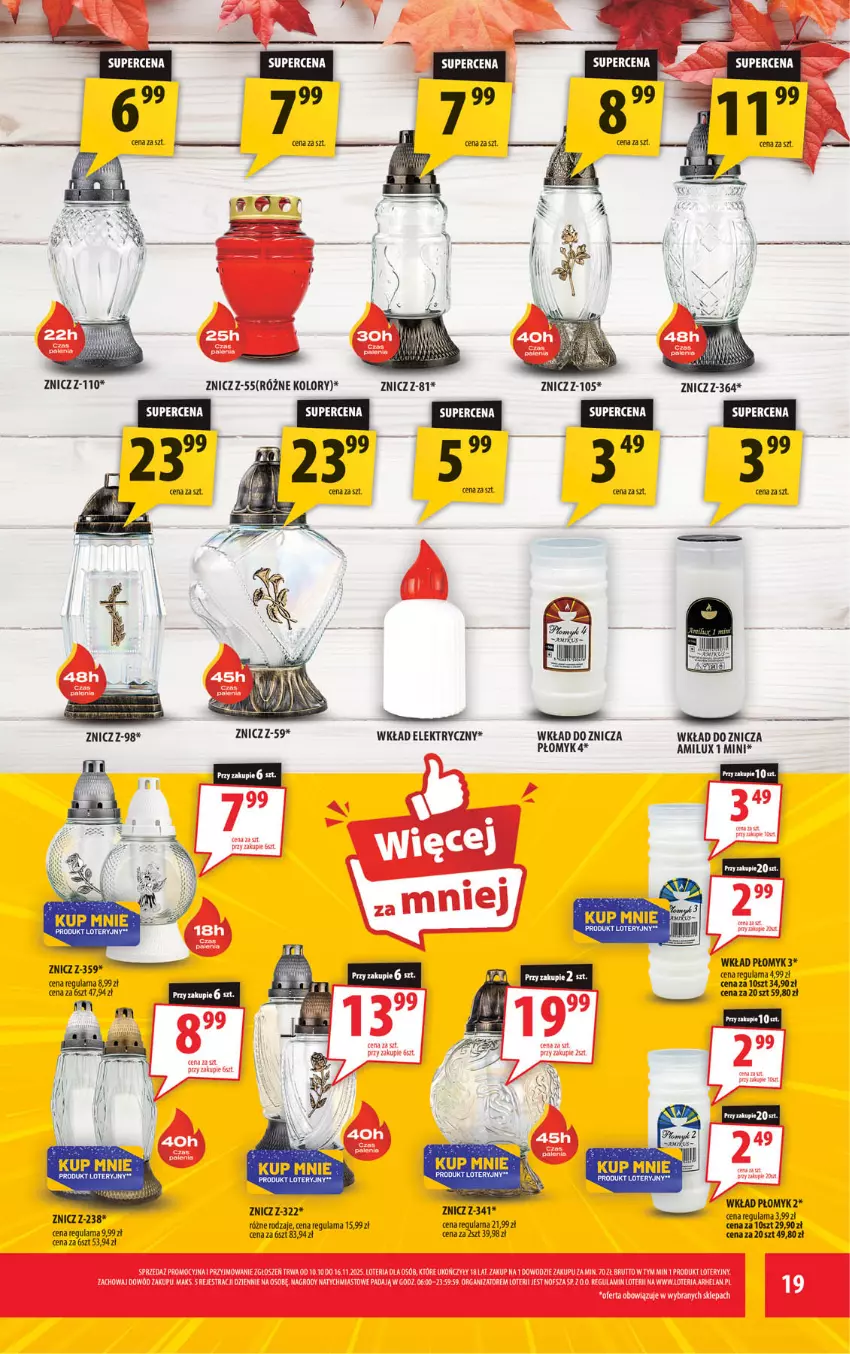 Gazetka promocyjna Arhelan - Gazetka - ważna 10.10 do 19.10.2025 - strona 19 - produkty: Tera, Znicz