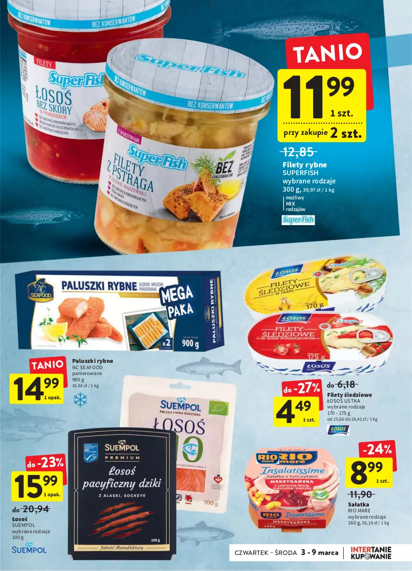 Gazetka promocyjna Intermarche - Spożywcza - ważna 03.02 do 09.02.2022 - strona 21 - produkty: Paluszki rybne, Rio Mare, Sałat, Sałatka, Suempol