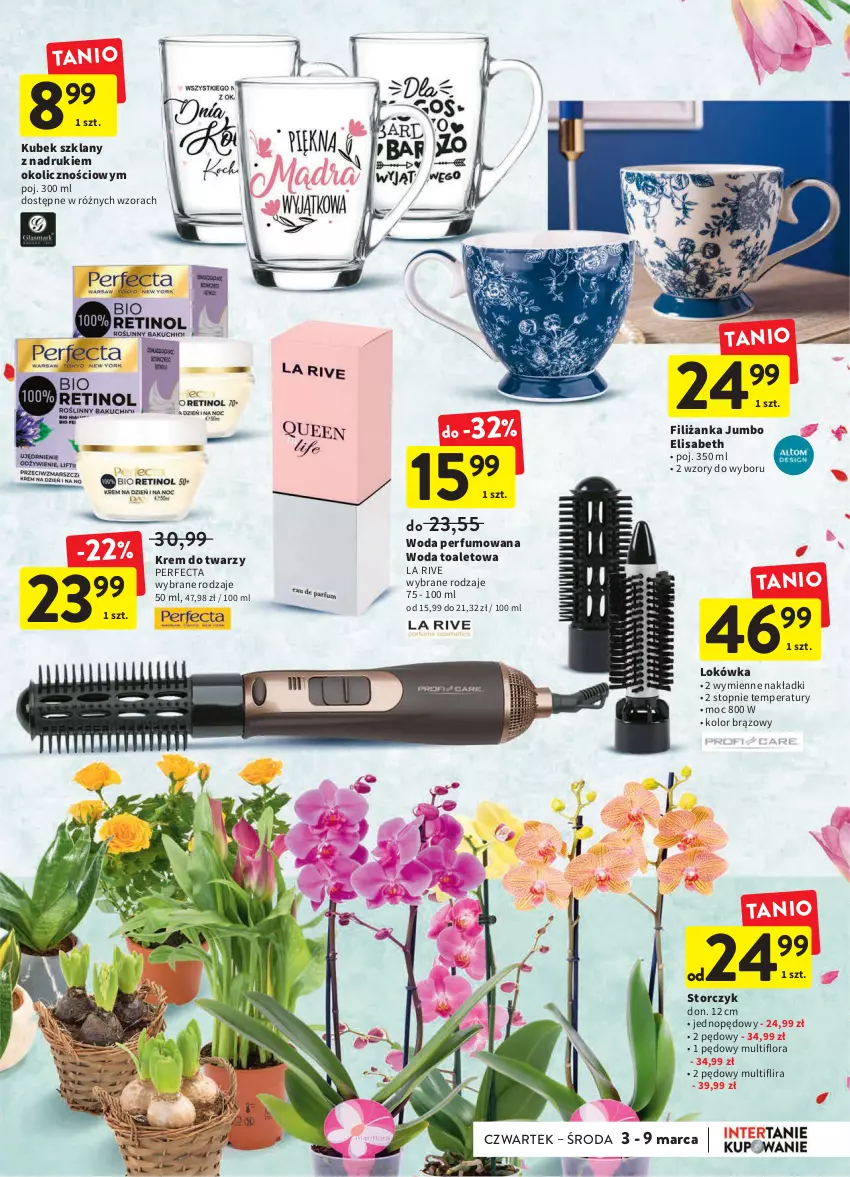 Gazetka promocyjna Intermarche - Spożywcza - ważna 03.02 do 09.02.2022 - strona 7 - produkty: Filiżanka, Flora, Krem do twarzy, Kubek, La Rive, Lokówka, Perfecta, Perfum, Storczyk, Top, Woda, Woda perfumowana, Woda toaletowa