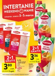 Gazetka promocyjna Intermarche - Spożywcza - Gazetka - ważna od 09.02 do 09.02.2022 - strona 2 - produkty: Sok, Duda, Szynka z beczki, Szynka, Fortuna