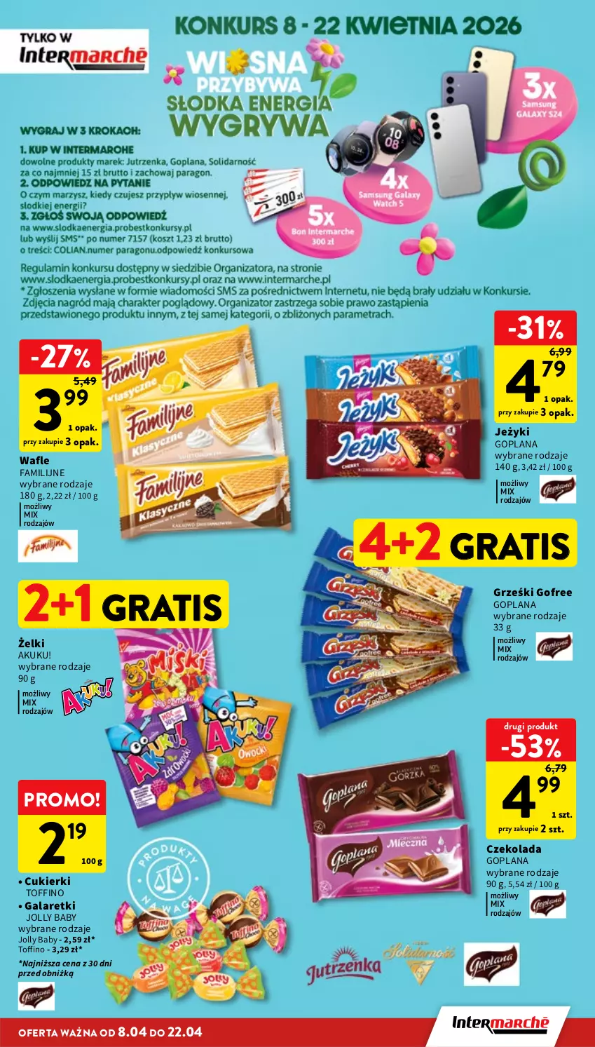 Gazetka promocyjna Intermarche - Gazetka Intermarche - ważna 08.04 do 15.04.2026 - strona 23 - produkty: Cukier, Cukierki, Czekolada, Fa, Gala, Galaretki, Goplana, Gra, Grześki, Jeżyki, LANA, Toffino, Wafle