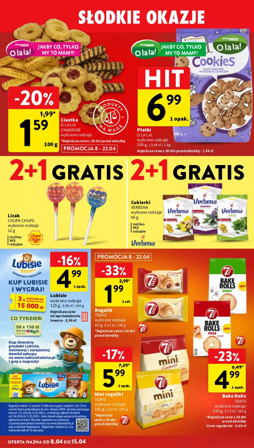 Gazetka promocyjna Intermarche - Gazetka Intermarche - ważna 08.04 do 15.04.2026 - strona 24 - produkty: Bake Rolls, Chabrior, Chupa Chups, Ciastka, Cukier, Cukierki, Gra, Lubisie, Rogal