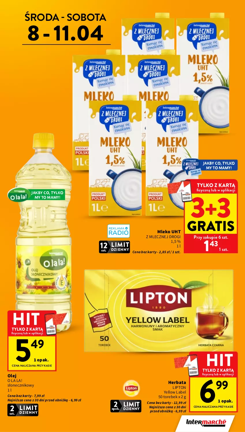 Gazetka promocyjna Intermarche - Gazetka Intermarche - ważna 08.04 do 15.04.2026 - strona 3 - produkty: Gra, Herbata, Lipton, Mleko, Olej