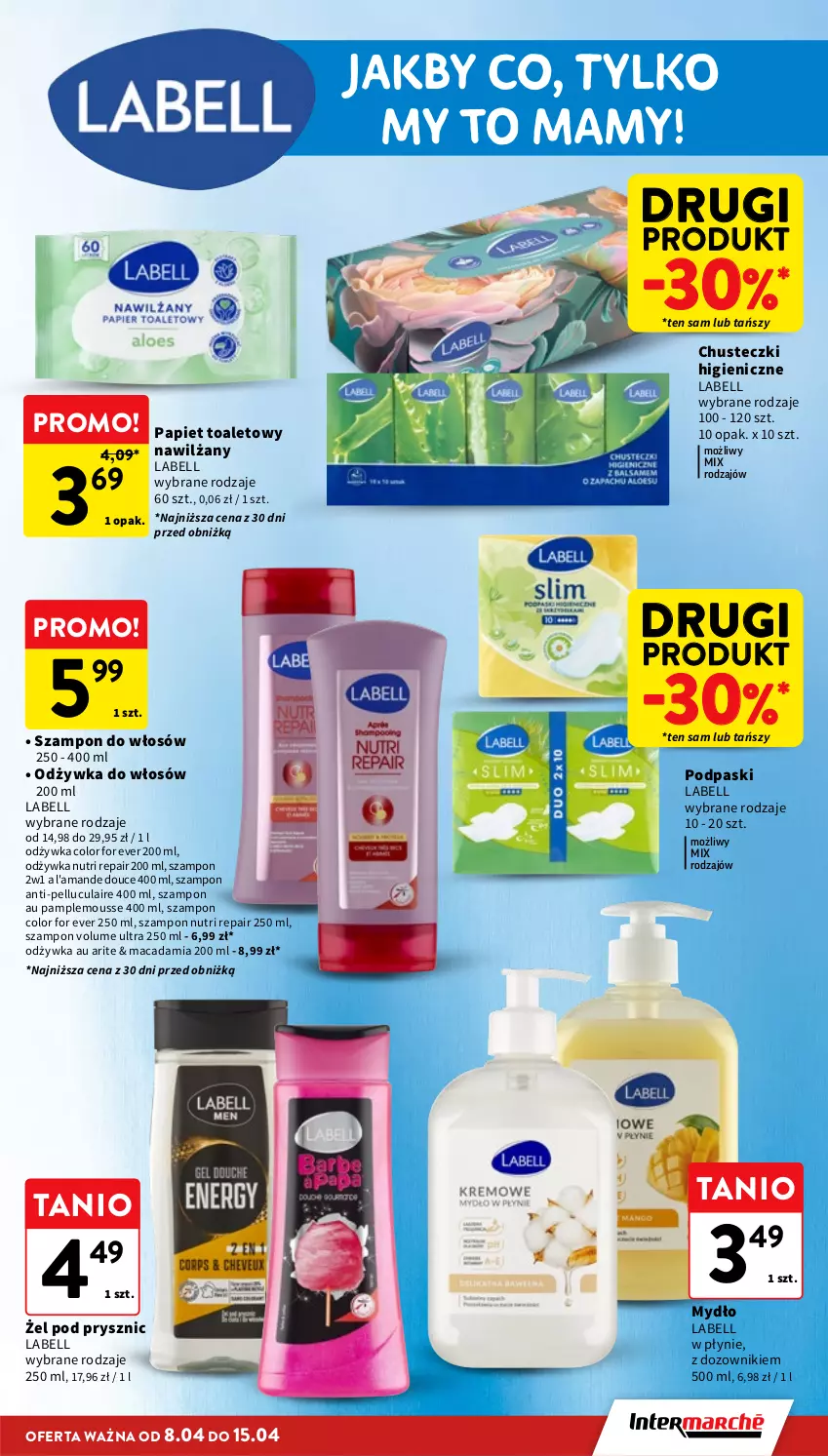 Gazetka promocyjna Intermarche - Gazetka Intermarche - ważna 08.04 do 15.04.2026 - strona 33 - produkty: Bell, Chusteczki, Dozownik, Mydło, Odżywka, Podpaski, Szampon