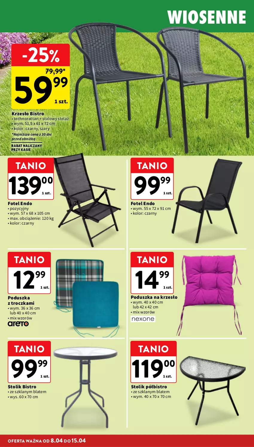 Gazetka promocyjna Intermarche - Gazetka Intermarche - ważna 08.04 do 15.04.2026 - strona 36 - produkty: Fotel, Krzesło, Poduszka, Stolik