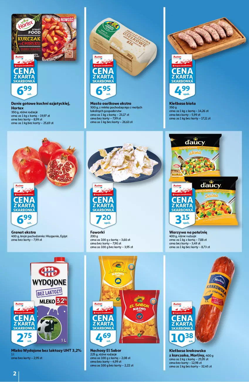 Gazetka promocyjna Auchan - Skarbonka #36 - ważna 09.09 do 15.09.2021 - strona 2 - produkty: Danie gotowe, Fa, Faworki, Gra, Granat, Hortex, Kiełbasa, Kiełbasa biała, Kiełbasa krakowska, Kurczak, Masło, Mleko, Morliny, Warzywa